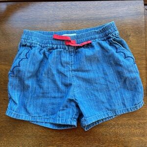 Tea Collection Blue Chambray shorts with drawstring.